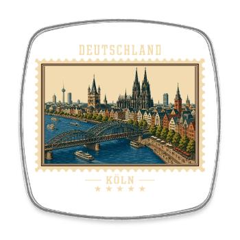 Deutschland Köln Vintage Reisemarke - Viereckiger Kühlschrankmagnet - Weiß - Vorne