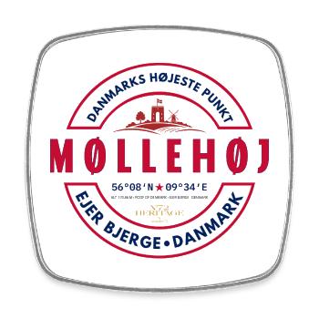 Møllehøj Denmark Peak Graphic Tee - Square fridge magnet - white - Front