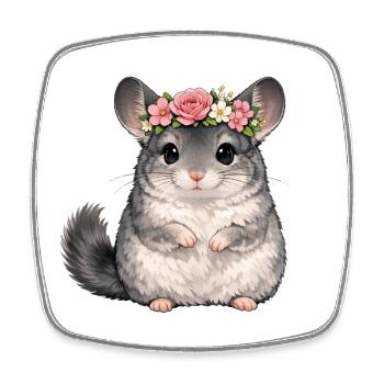 Chinchilla - Magnet carré - blanc - Devant