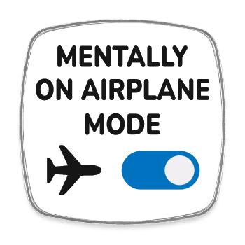Mode Mentalement dans l’avion Voyage drôle Introverti - Magnet carré - blanc - Devant