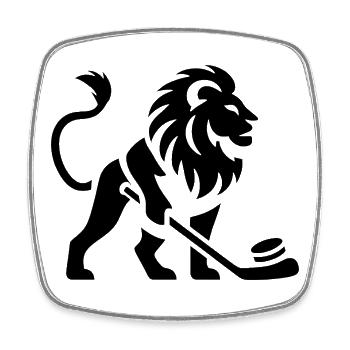 Löwe Eishockey Silhouette - Magnet carré - blanc - Devant