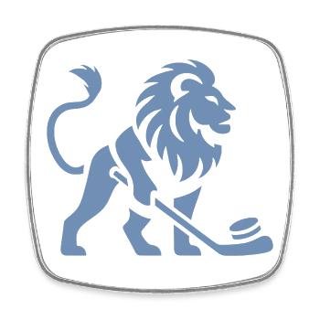 Löwe Eishockey Silhouette - Square fridge magnet - white - Front