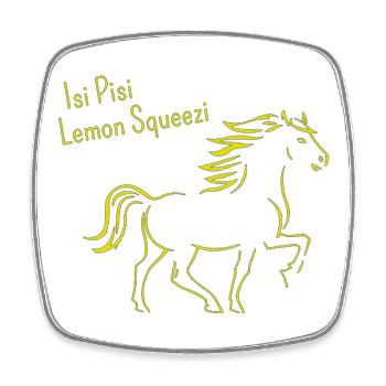 Isi Pisi Lemon Squeezi - Jaune - par Maison Bichon - Magnet carré - blanc - Devant
