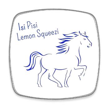 Isi Pisi Lemon Squeezi Blue par Maison Bichon - Magnet carré - blanc - Devant