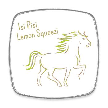 Isi Pisi Lemon Squeezi - Lemon - by Maison Bichon - Square fridge magnet - white - Front