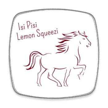 Isi Pisi Lemon Squeezi Bourgogne par Maison Bichon - Magnet carré - blanc - Devant