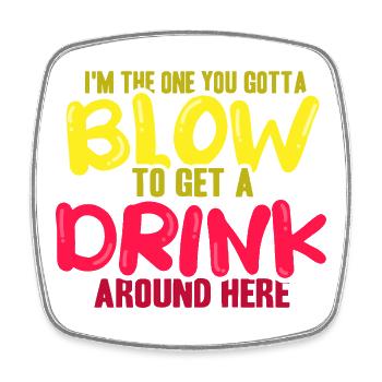 waiter bartender bartender bartender barchef - Square fridge magnet - white - Front