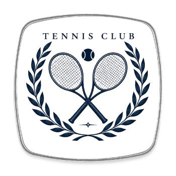 Vintage Tennis Club -Retro Country Club Aesthetic- - Square fridge magnet - white - Front