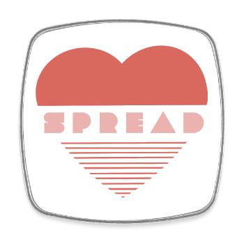 Spread love - Magnet carré - blanc - Devant