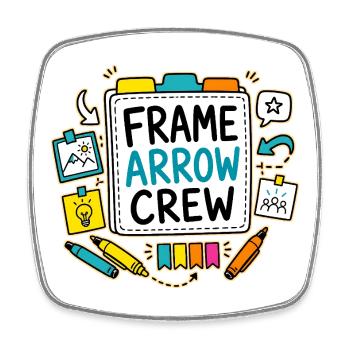 ÉQUIPE DE FRAME ARROW - Magnet carré - blanc - Devant