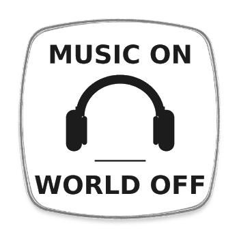 Musique allumée - Monde éteint - Magnet carré - blanc - Devant