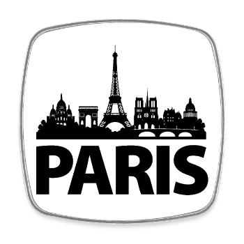 Paris Skyline - Square fridge magnet - white - Front