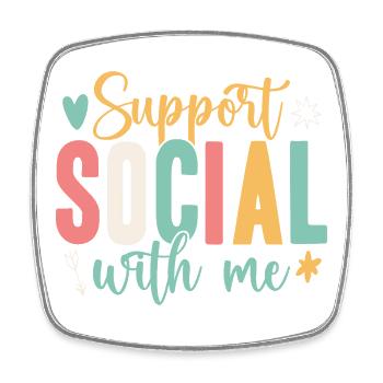 Social Worker Quote Support With Me Social Work - Square fridge magnet - white - Front
