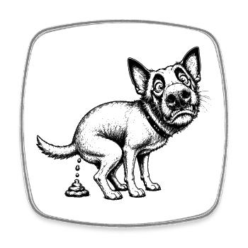 canine - Square fridge magnet - white - Front
