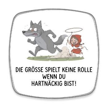 Die Grösse spielt keine Rolle - Viereckiger Kühlschrankmagnet - Weiß - Vorne
