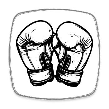 Kickboxing Handschuhe Skizze - Viereckiger Kühlschrankmagnet - Weiß - Vorne