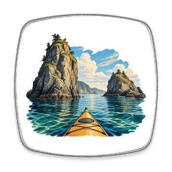 Durch die Sea-Stack Passage - Viereckiger Kühlschrankmagnet - Weiß - Vorne