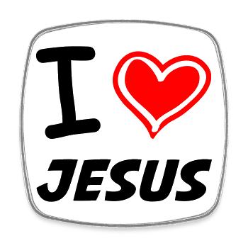 I Love Jesus - Viereckiger Kühlschrankmagnet - Weiß - Vorne