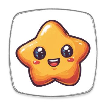 Sternchen Cookie - Viereckiger Kühlschrankmagnet - Weiß - Vorne
