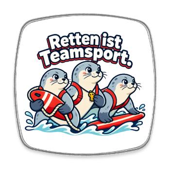 Rettungsschwimmer Lifeguard Wasserrettung Team - Viereckiger Kühlschrankmagnet - Weiß - Vorne