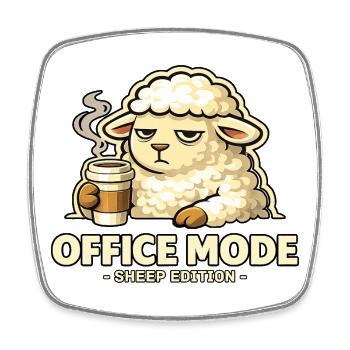 Office Mode Schaf-Edition - Viereckiger Kühlschrankmagnet - Weiß - Vorne