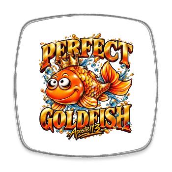 Perfect Goldfish – Funny Golden Fish Design - Viereckiger Kühlschrankmagnet - Weiß - Vorne