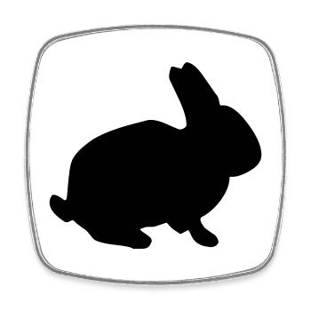 Bunny - Magnet carré - blanc - Devant