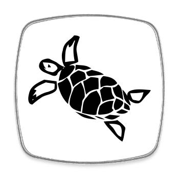 Schildkröte - Square fridge magnet - white - Front