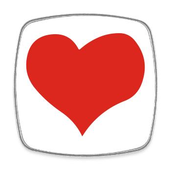 Heart I: One Color Tee Design - Square fridge magnet - white - Front