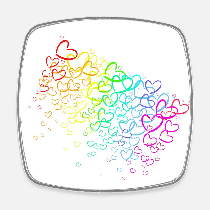 Arc in heart - Square fridge magnet - white