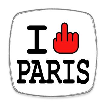 i ficken paris - Viereckiger Kühlschrankmagnet - Weiß - Vorne