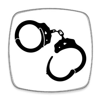 Handcuffs Handcuffs - Square fridge magnet - white - Front
