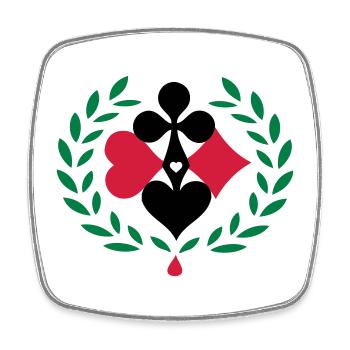 Jeu de poker - Magnet carré - blanc - Devant