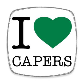 I LOVE CAPERS Kapern - Square fridge magnet - white - Front