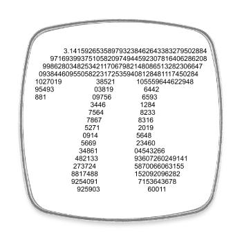 Pi - Square fridge magnet - white - Front