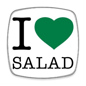 J’ADORE LA SALADE - Magnet carré - blanc - Devant
