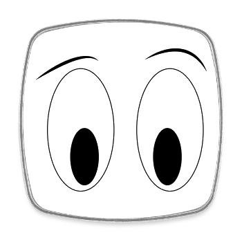 augen - Viereckiger Kühlschrankmagnet - Weiß - Vorne