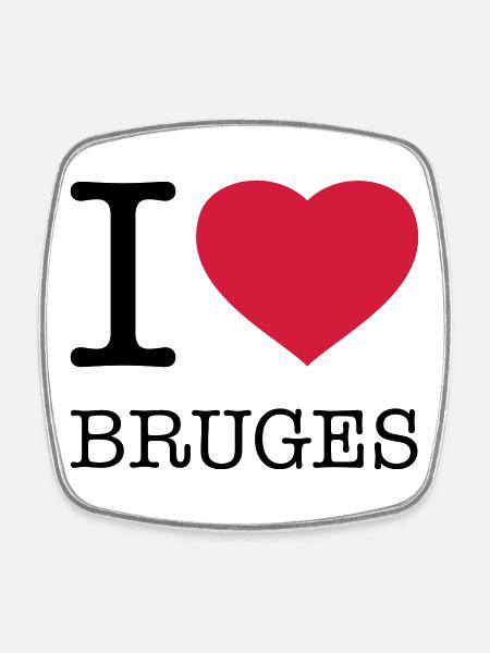 J’AIME BRUGES Brügge - Magnet carré - blanc