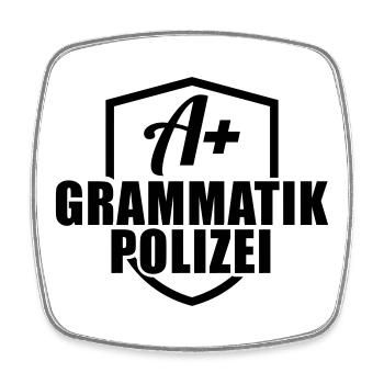 Grammatik Polizei - Viereckiger Kühlschrankmagnet - Weiß - Vorne