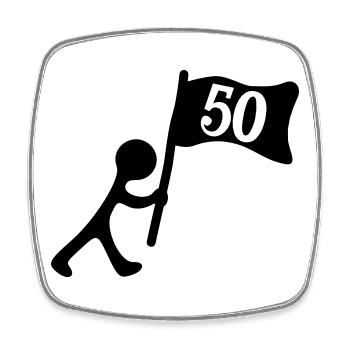 Birthday 50 years - Square fridge magnet - white - Front