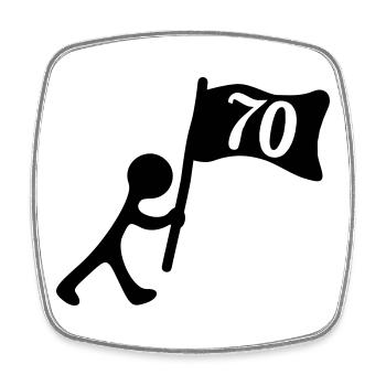 70 years birthday - Square fridge magnet - white - Front