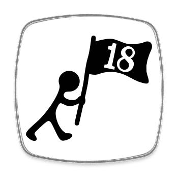 Geburtstag 18 Jahre - Viereckiger Kühlschrankmagnet - Weiß - Vorne