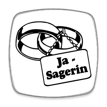 Junggesellenabschied , JGA Braut Ja Sagerin (25) - Viereckiger Kühlschrankmagnet - Weiß - Vorne