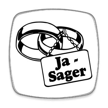 Junggesellenabschied, JGA Bräutigam - Ja Sager(25) - Viereckiger Kühlschrankmagnet - Weiß - Vorne