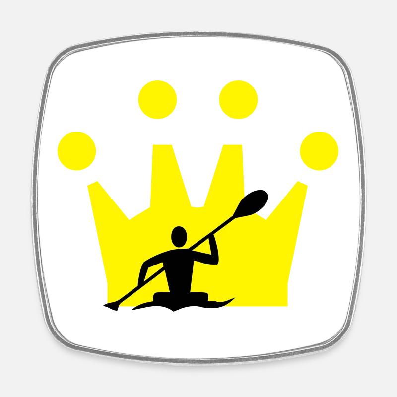 Canoe Crown - Square fridge magnet - white