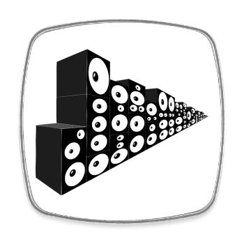 Mur de son infini - Magnet carré - blanc - Devant
