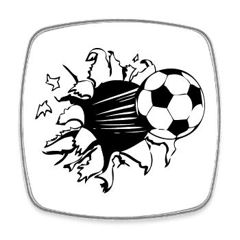 Fußball Fan , Tradition , Fanartikel , Loch (25) - Viereckiger Kühlschrankmagnet - Weiß - Vorne