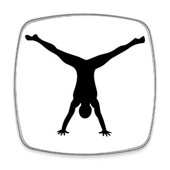 Gymnastic man - Square fridge magnet - white - Front
