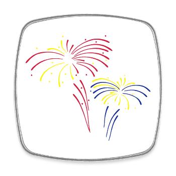 Feuerwerk - Viereckiger Kühlschrankmagnet - Weiß - Vorne