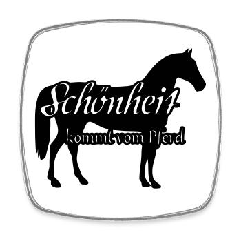 Schönheit und Pferd Geschenk Reiter Reiten Spruch - Viereckiger Kühlschrankmagnet - Weiß - Vorne